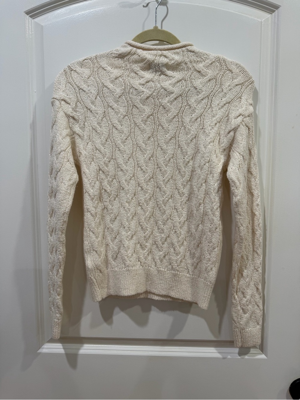 J. Crew Factory Cream Cable-Knit Crewneck Sweater